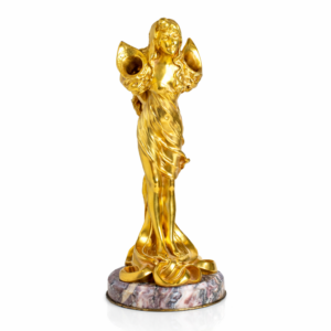 CHARLES RAPHAEL PEYRE (1872-1949) CANDLESTICK IN GILded BRONZE