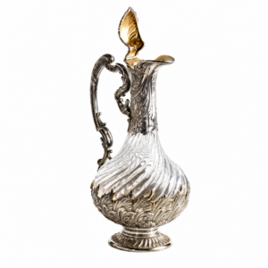 Massive Silver Mounted Claret Jug in Rococo Style