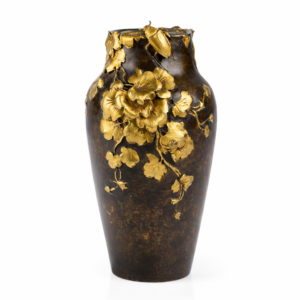 Art Nouveau Gilded Bronze Vase By Frederic Debon